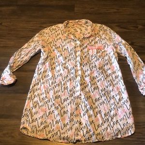 Used in excellent condition oversized VS Button up pajama shirt